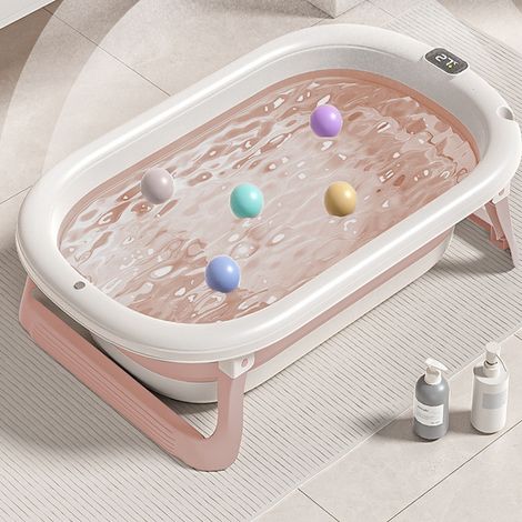 Bébé Baignoire Portable Avec support de bain Bébé Pliable Bain Sûr Avec affichage de la température 0-3 Ans (1/5)