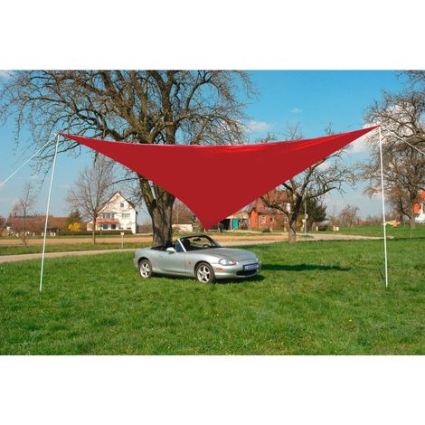 Parasol auvent 5 x 5 Rouge toile jardin extérieur - Toile d'ombrage