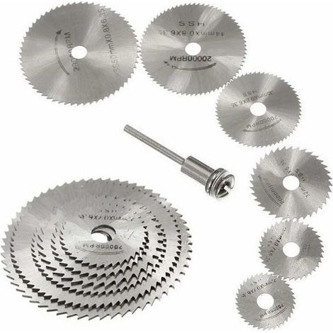 Neues 7-teiliges Set HSS-Kreissägeblätter zum Schneiden von Holz für Dremel-Rotationswerkzeug-Aufnahme mit 3,175 mm (1/8") Verlängerungsstange