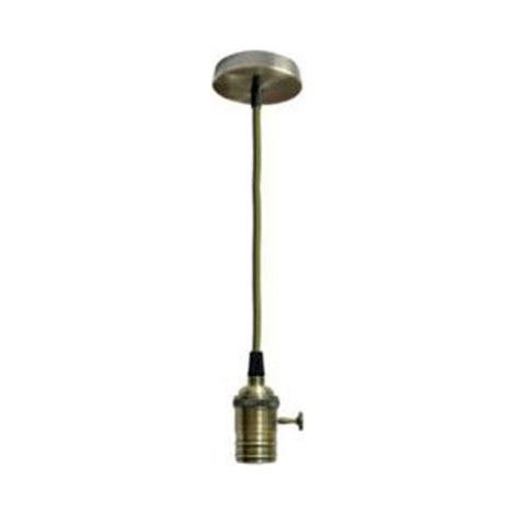 Portalampada Vintage Verde Effetto Metallo 2M Attacco E27 Industrial 60W