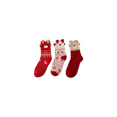 Unisex Adulto Uomo Ragazzo Inverno Rosso Natale Calzini Termici Ragazze Donna Calzini Morbidi Festa Regalo di Natale Babbo Natale Pupazzo di Neve Stampa Calzini Casual Carini