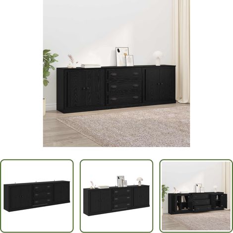 Wohnzimmer -  Sideboards 3 pcs Schwarz Eichen-Optik 70 x 35,5 x 67,5 cm (1/5)