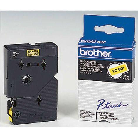 Schriftbandkassette P-touch TC-601 12 mm x 7,7 m (B x L) gelb schwarz (1/5)