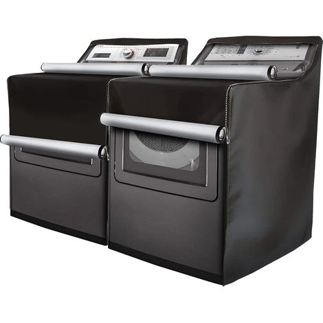 Lot de 2 - Housse pour lave-linge et sèche-linge - Housse anti-poussière imperméable avec fermeture éclair - Convient aux lave-linge à chargement par le haut et par l'avant-AquaForge (1/5)
