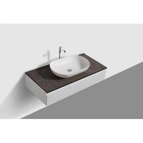 BERNSTEIN - Vision 1000 juego de cuarto de baño blanco mate - Sin espejo ni tapa, Con lavabo sobre encimera O-540 mate