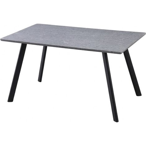 Tavolo Fisso Paros Design Moderno Grigio Pietra Gambe Nere Sala 140x80x75cm (1/5)