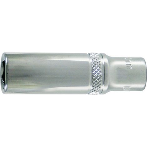 Manguito 1/4'', modelo largo, pulido, lado e/planos : 8 mm, Largo 50 mm