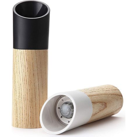 Moulins à Sel et Poivre Réglables en Céramique - Lot de 2 Grands Modèles, Design Élégant et Moderne (1/4)