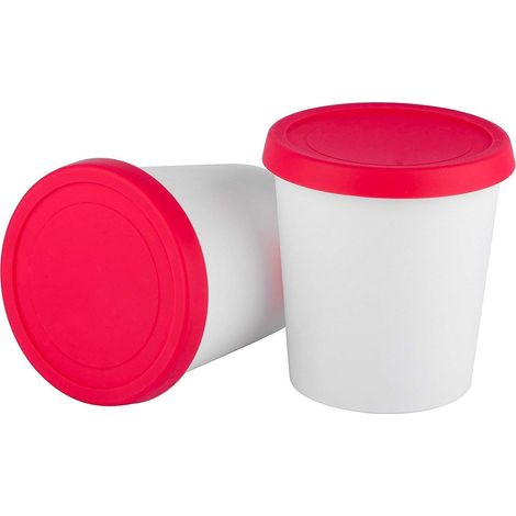 Lot de 2 Récipients à glace, Couvercle silicone, Sans BPA, Micro-ondes, Congélateur, Lave-vaisselle, Maison (1/5)
