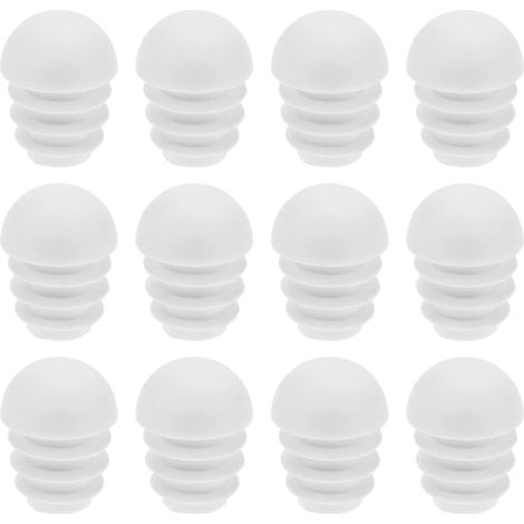50pcs Bouchon d'insertion de Tube en Plastique Bouchons d'extrémité Ronds Inserts en Dôme de Tube Embouts Bouchons Accessoires de Meubles pour Chaises Pieds de Table 16mm, Blanc (1/5)