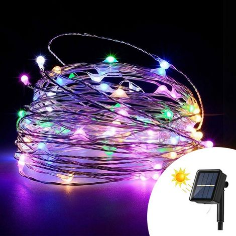 Stringa 10 metri da 100 MicroLed Multicolore con pannello solare Wisdom (1/4)