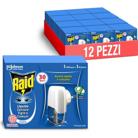 RAID ELETTROEMANATORE + LIQUIDO 30 NOTTI. Prezzo per 1 pezzo. (1/4)