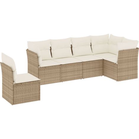 VidaXL - Salon de jardin - résine tressée gris - 7 pcs - extérieur (1/3)