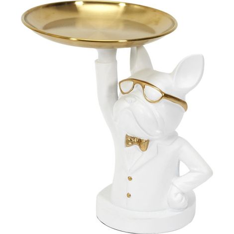 Statuette & Vide-Poche "Bulldog II" 21cm Blanc (1/5)