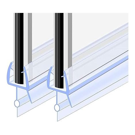 Joint de Portede Douche 100CM 2PCS pour vitre 4-6mm, Joint d'étanchéité Cabine Douche Barrière de Pliable, Joint de Rechange, Joint d'étanchéité de Porte de Douche en Verre Droit/Courbe, 12mm (1/4)