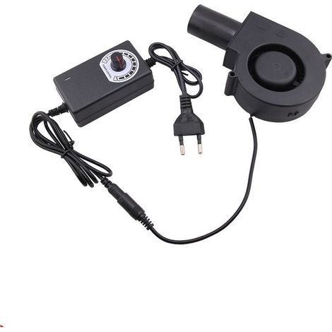Ventilateur Turbine,Ventilateur Radial Réglable avec Variateur de Vitesse et Sortie d'air, pour Cheminées, Pique Niques, Camping, Barbecues, Climatisation et Ventilation (1/5)