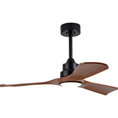 42'' Deckenventilator mit dimmbarer LED-Leuchte und Fernbedienung, DC, Schwarz/Nussbaum (1/5)