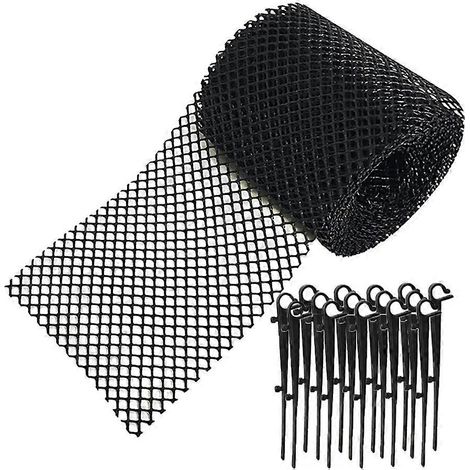 Filet de protection de gouttière - Noir, facile à installer, 15 clous, 18 cm x 8 m (1/5)
