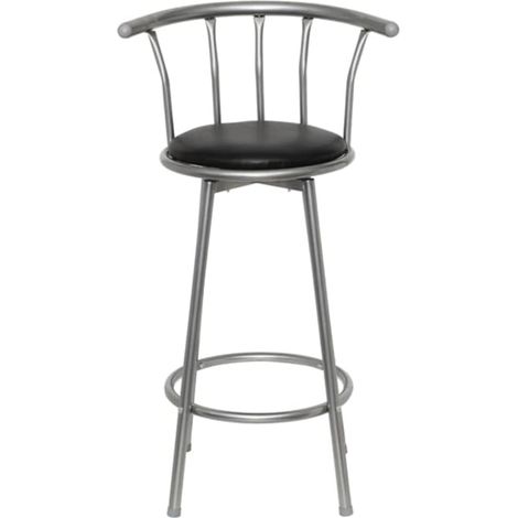 Tabourets de bar Chaise de bar lot de 2 noir similicuir