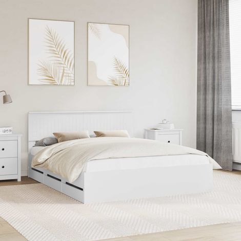 Struttura del letto Bianco 160 x 200 cm Legno Ingegnerizzato vidaXL (1/5)