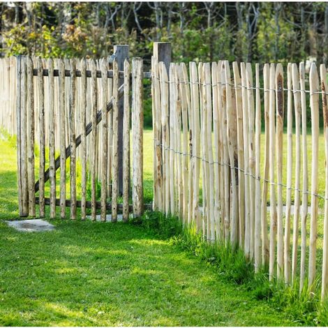 Easycloture – Portillon bois ganivelle 1m00 – Piquets en bois fendu – Résistant aux intempéries – Pour entrées naturelles