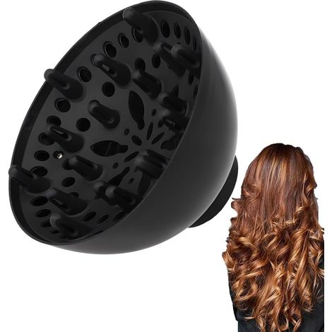 Difusor universal para secadores de pelo para peinar cabello rizado u ondulado, máximo secado y volumen sin frizz, difusor para cabello rizado. (1/5)