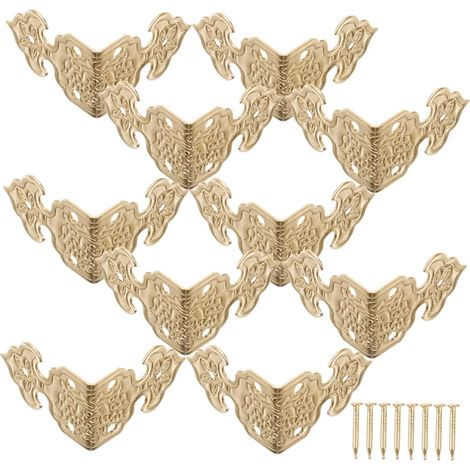Protège-coins décoratifs, métal/bois, pour boîtes et meubles (1/5)