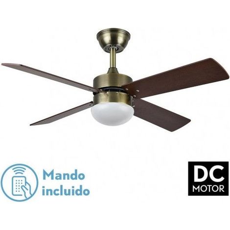Ventilatore da Soffitto DC Sofia 2xE27 Pelle 4 Pale Ciliegio Noce (1/2)