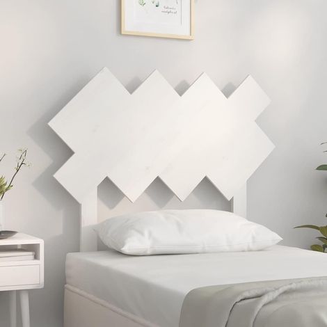 vidaXL Cabecero de cama madera maciza de pino blanco 92x3x81 cm (1/5)
