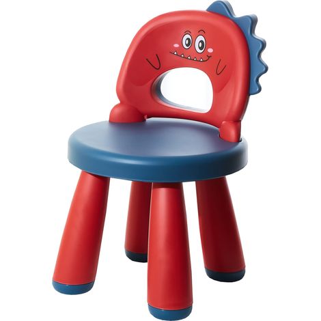 Chaise De Bureau Enfant En Plastique - Tabouret enfant - Fauteuil Enfant Et Bébé Ergonomique Confortable Légère Robuste - Adapté De 2 À 6 Ans - Facile À Nettoyer - Design Dinosaure - Petite Chaise (1/5)