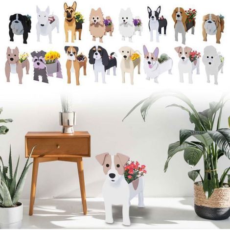 Pot De Fleurs - Forme Chien - PVC - Intérieur Extérieur - 34 Cm (1/3)