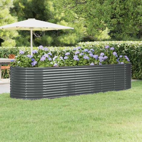 vidaXL Jardinera arriate acero galvanizado antracita 322x100x68cm (1/5)