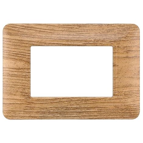 Plaque compatibles Bticino Matix 3 modules plastique couleur bois sombre