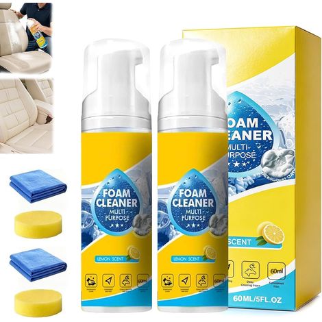 4-in-1 Multi-Enzyme Foam Cleaner, Multi-Enzyme Foam Cleaner with Cloth and Sponge, Leave-In Foam Cleaner for Deep Cleaning, Car Interior, Dashboard and Leather (1/5)