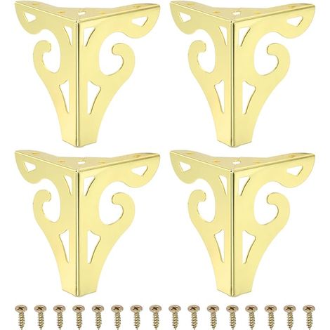 PATIKIL Gambe per mobili cave da 12 cm, set di 4 gambe triangolari moderne in metallo per divano, per sostituire le gambe di armadi, cassettiere, buffet, tavoli, sedie, pouf, librerie, guardaroba, oro (1/5)