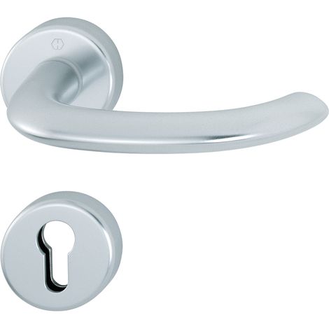 HOPPE® FH Drückergarnitur mit Rosetten Marseille FS-1138/42H/42HS, Aluminium, 10726438 (1/2)