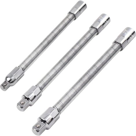Lot de 3 rallonges de clés à douille flexibles pour entraînement 1/2, 3/8 (1/5)