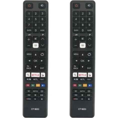 2Pcs CT-8053 Remplacer la Télécommande adaptée à Toshiba TV 43L3733DG 65U6763DA 32W3763DG 32W3753DG 75U6763DA 28W3754DG 43U6763DG 40L3663DG 43U6763DA 49U5766DA 49L3763DG49V6763DG 55X9863DA (1/4)
