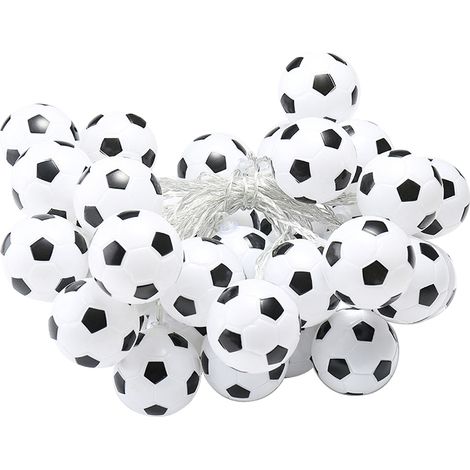 Guirnalda de luces LED con forma de balón de fútbol de 1,5 m (5 pies), 10 unidades, decorativa y colgante, ideal para la Copa del Mundo, Pascua y Carnaval.