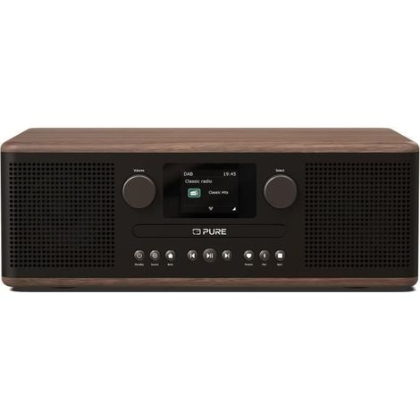 Reproductor de CD y radio digital - PURE - Classic C-D6 - Café Negro/Nuez