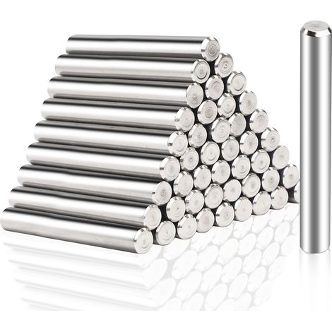 Lot de 40 goupilles cylindriques Ø 6 x 40 mm, en acier inoxydable 304, supports d'étagère, supports de sol, goupilles d'étagère, goupilles cylindriques pour portes, fenêtres (1/5)