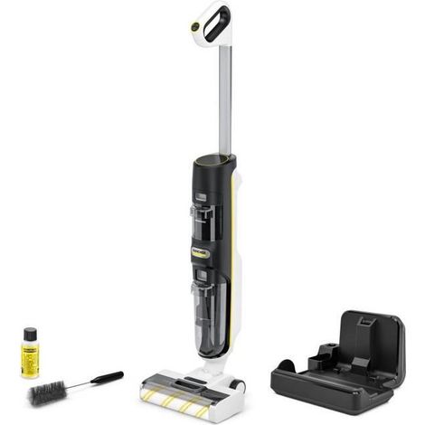 Aspirateur Balai Laveur sans fil Karcher FCV 4 Dry - Eau et Poussieres - 200 m² - aspire lave et seche - station de séchage co