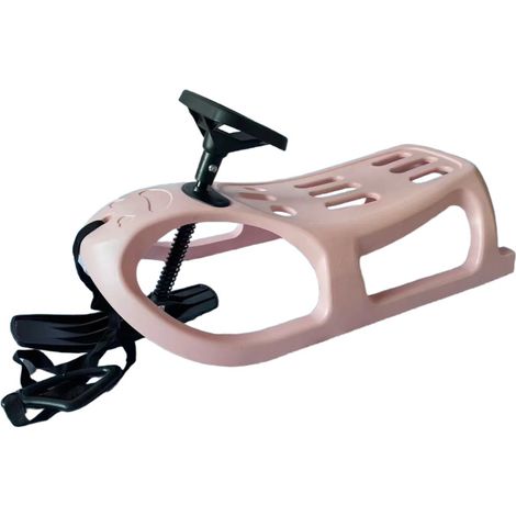 Aga Kinder Schlitten DS499 Rosa, Hochwertige Kinderschlitten mit Lenkung, stabile und schöne Schlitten aus Kunststoff mit Zugseil