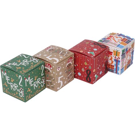 Boîtes cadeaux de Noël en lot de 48, avec de jolis motifs et des couvercles décoratifs, parfaites pour les cadeaux de fête et les bonbons.