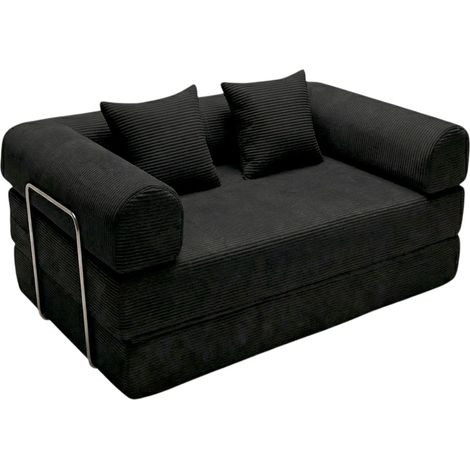 Canapé Convertible Modulable "Fletcher" 150cm Noir (1/5)