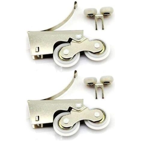 Pair Poulie Silencieuse Acier Inoxydable   2 Roulettes pour Porte Coulissante en Alliage de Titane, Pratique et Durable