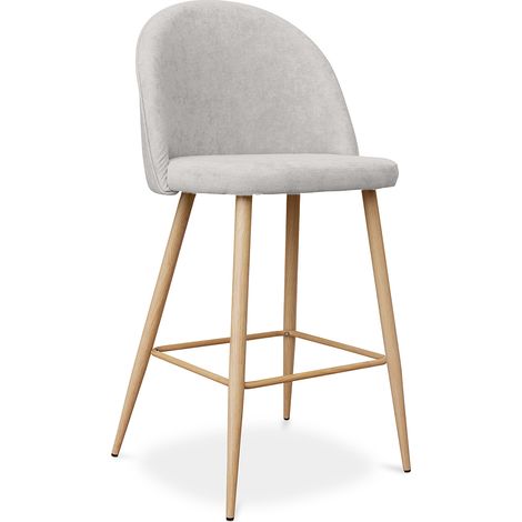 Taburete Tapizado en Tela - Diseño Escandinavo  - 66cm - Evelyne