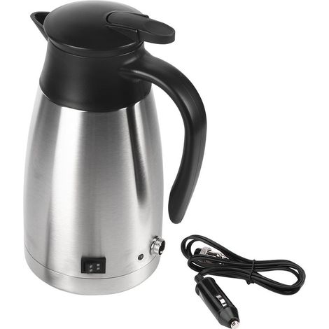 Bouilloire électrique en acier inoxydable 1000ML 12V/24V, thermos de voyage, bouteille d'eau chauffante pour voiture (1/5)
