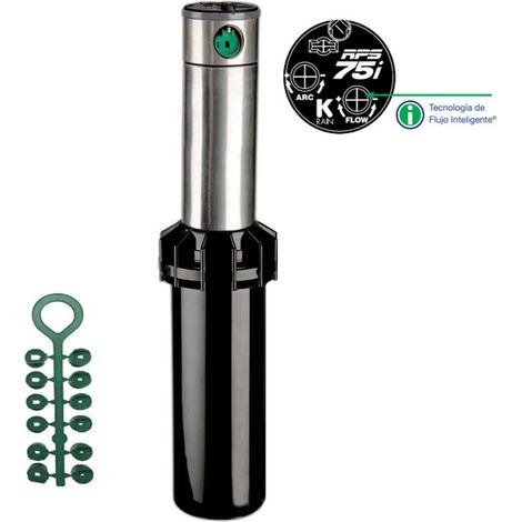 Aspersor de Riego K-Rain RPS75I 3/4'' Inoxidable  Alcance 4 a 14,6m  Aspersor de Ángulo Ajustable  Control de Caudal