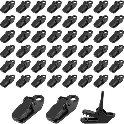 Pack de 50 Pinces en Plastique Résistant pour Tente, Clips de Bâche Multifonctionnels, Accessoires Essentiels pour Camping, Auvents, Canopy, Robustes et Fiables, Conception à Denture d’Alligator (1/5)
